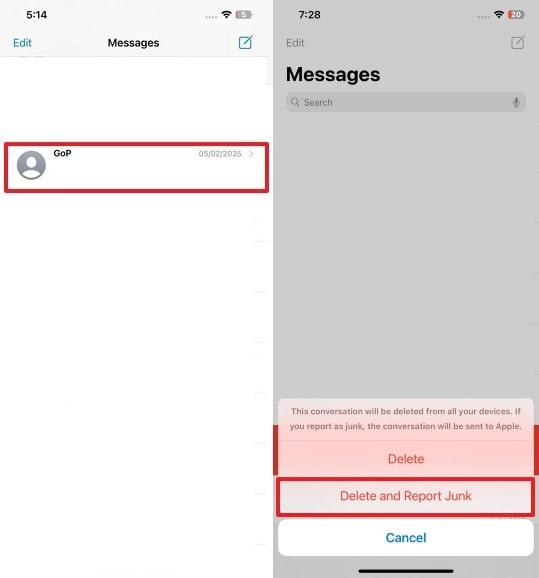 continue to delete and report junk