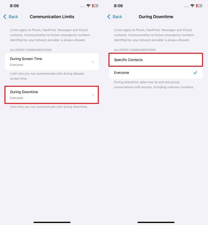 approach specific contacts during downtime