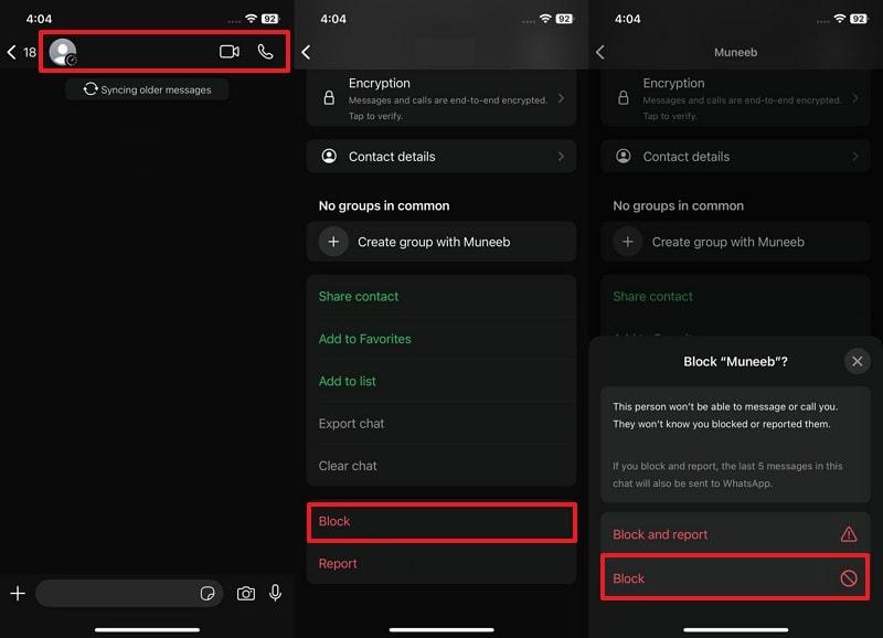 block spam contact on whatsapp