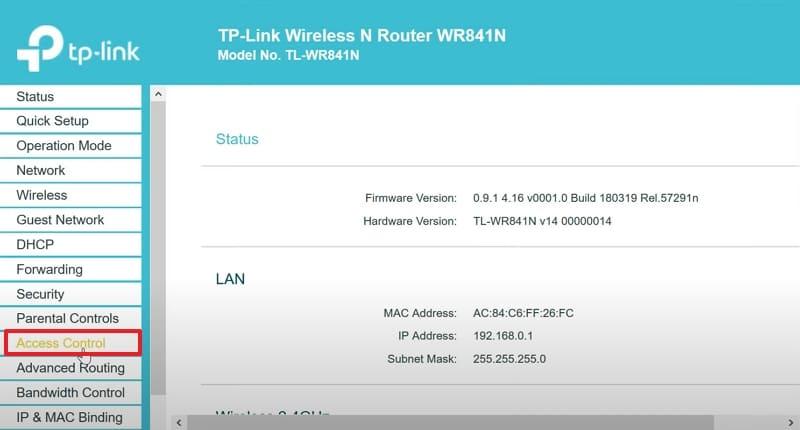 sign in and access router control