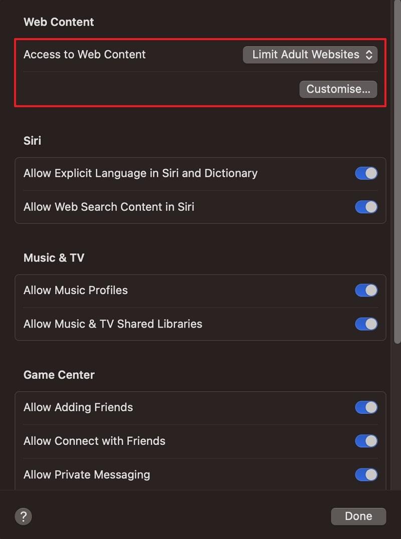 choose to limit adult website