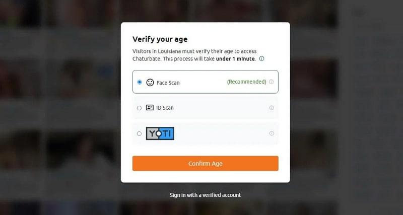 chaturbate age verification
