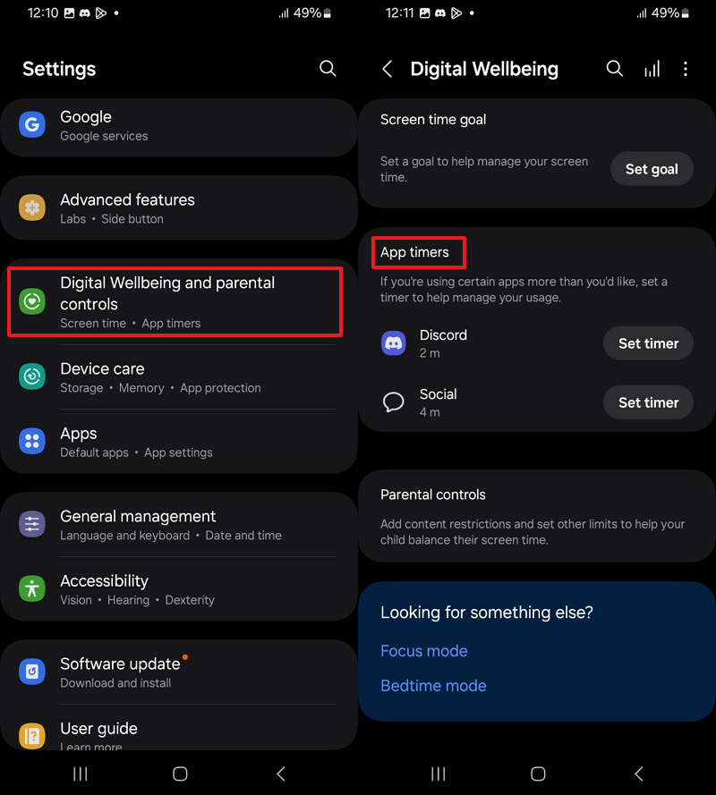 access setting and parental control