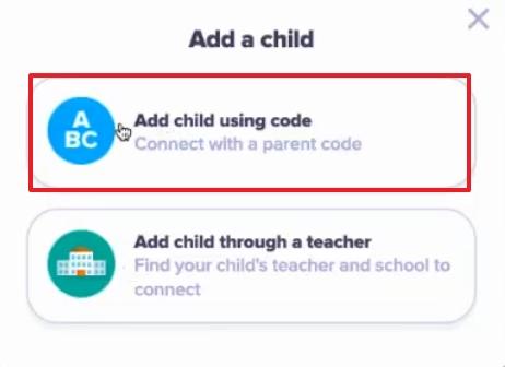choose add child using code