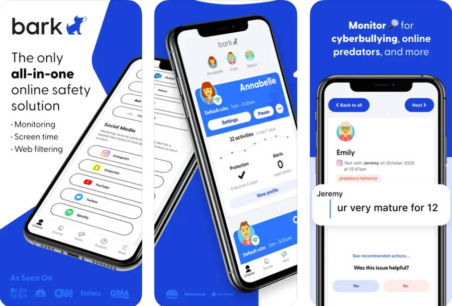 Bark provides iOS app blocking and management features.