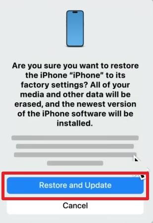 choose restore and update option