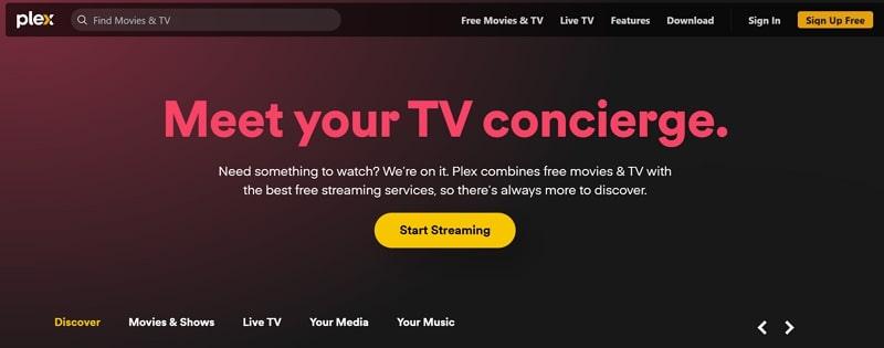 plex main screen