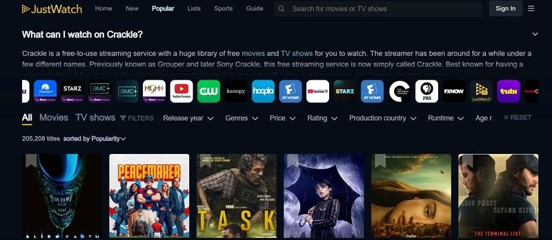 moviesjoy alternative crackle interface