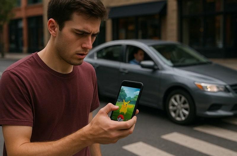 playing pokemon go while driving