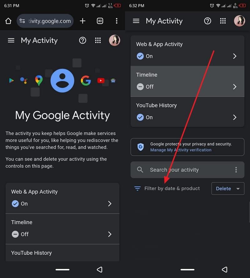 google activity website