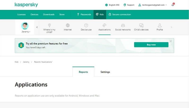 main page for kasperksy safe kids