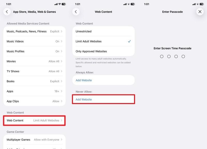 choose add website option