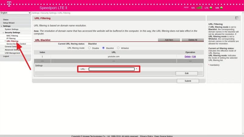 enter url for website to block