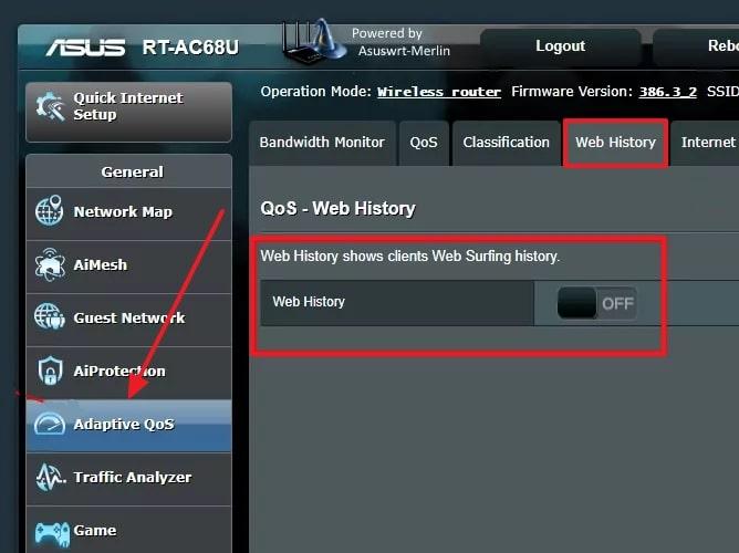 reveal and enable web history
