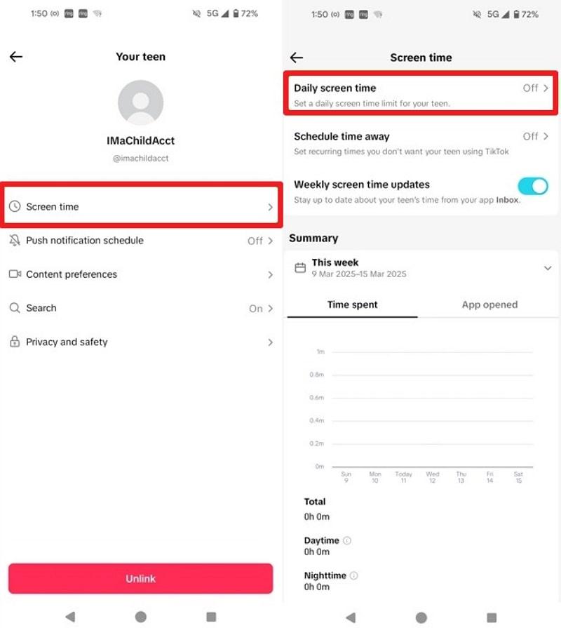 disable screen time on family pairing