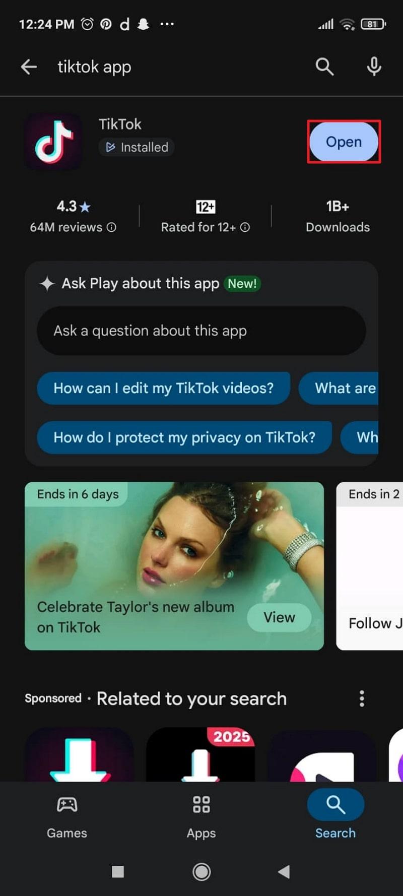 update tiktok android app