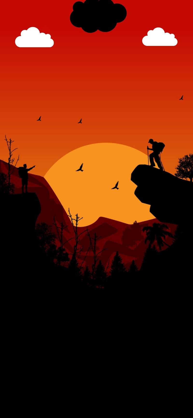 aesthetic orange adventure wallpaper