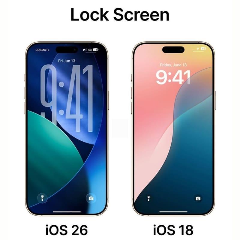 comparison between ios 18 and 26