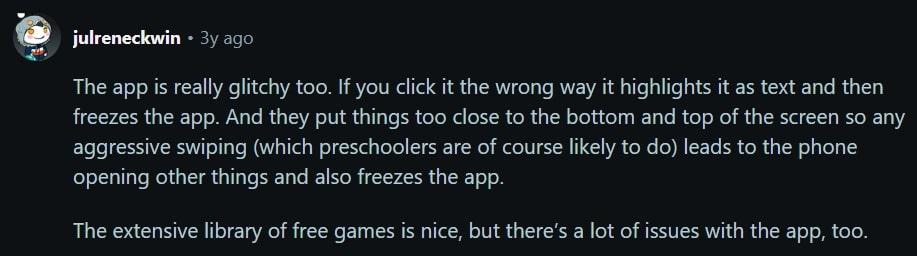 negative user review