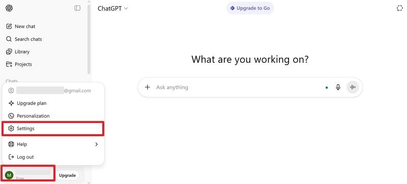 access chatgpt settings