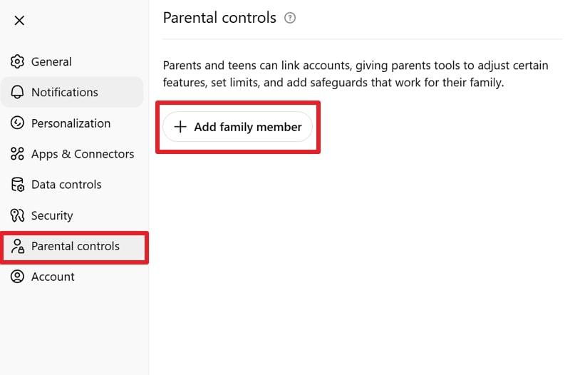 open chatgpt parental controls