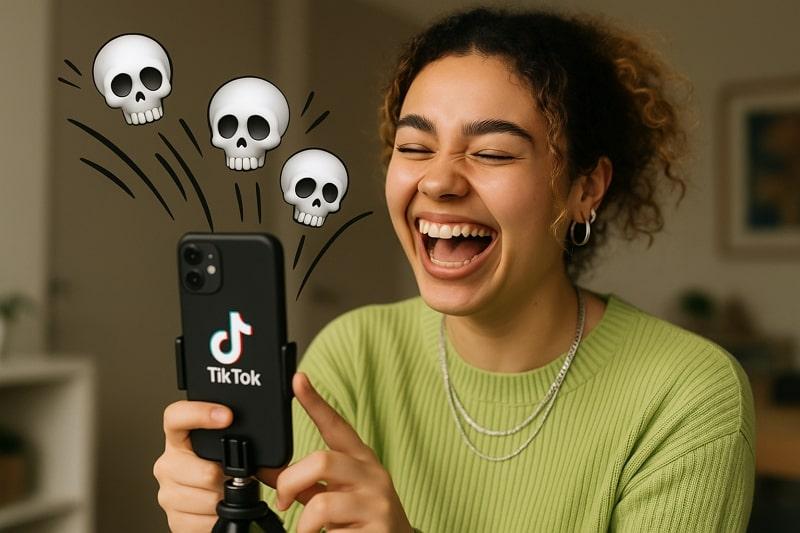 skull emoji used on tiktok