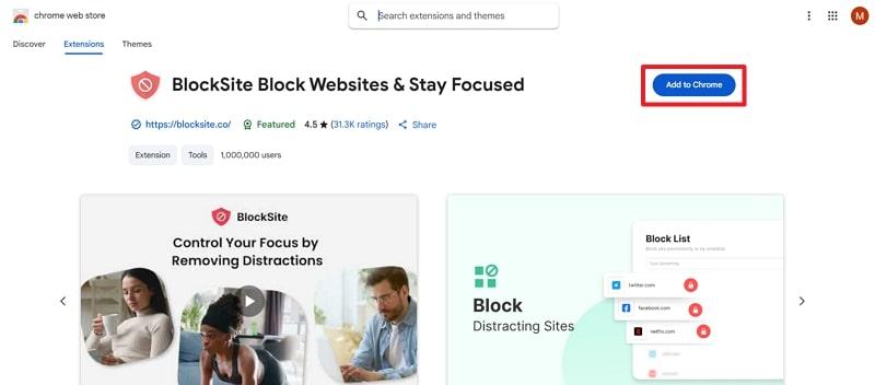 install blocksite extension on chrome