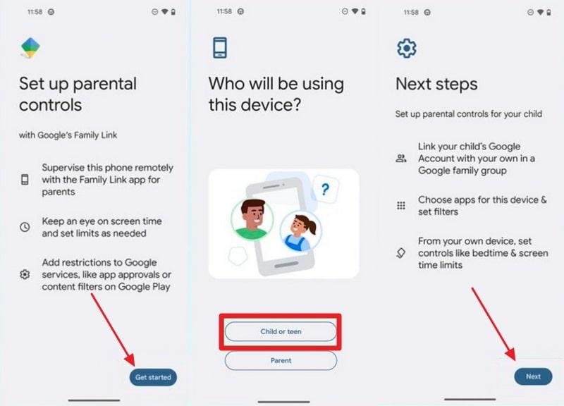 setup parental controls on child phone