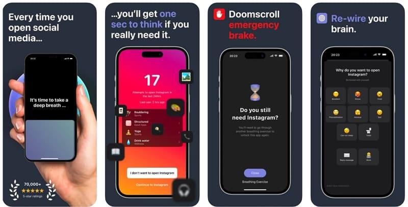 one sec social media blocking app