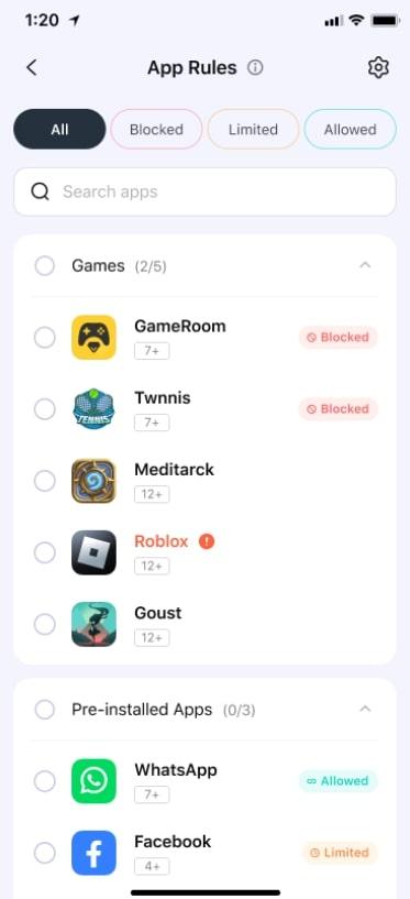 choose social media apps to restrict