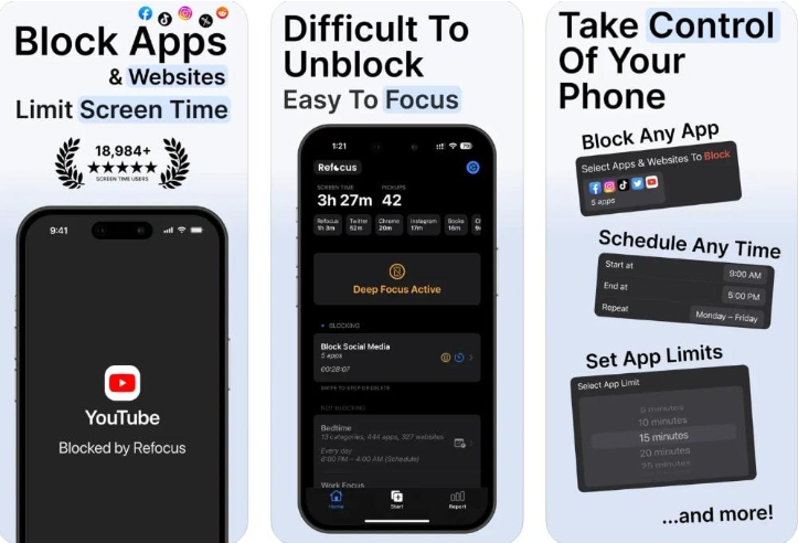 Refocus Facebook blocker app