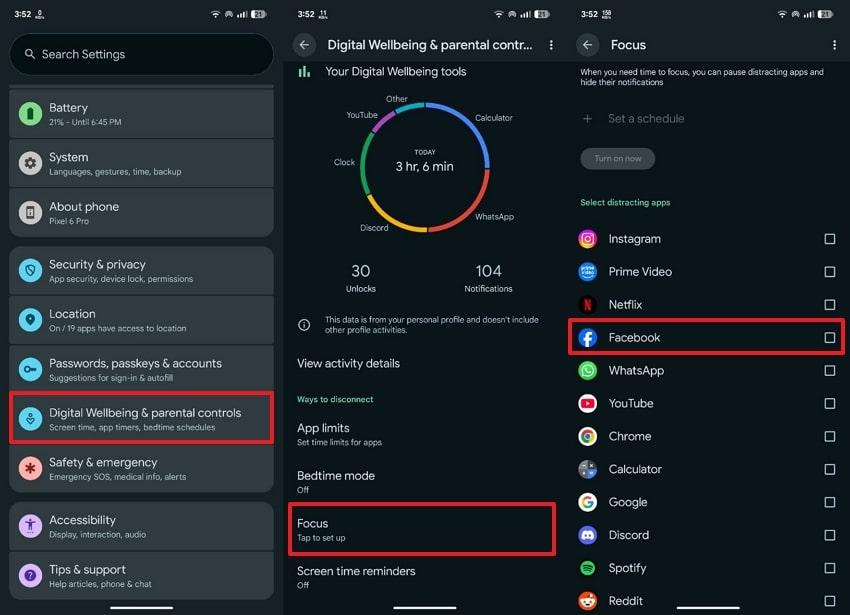 block facebook using android digital wellbeing