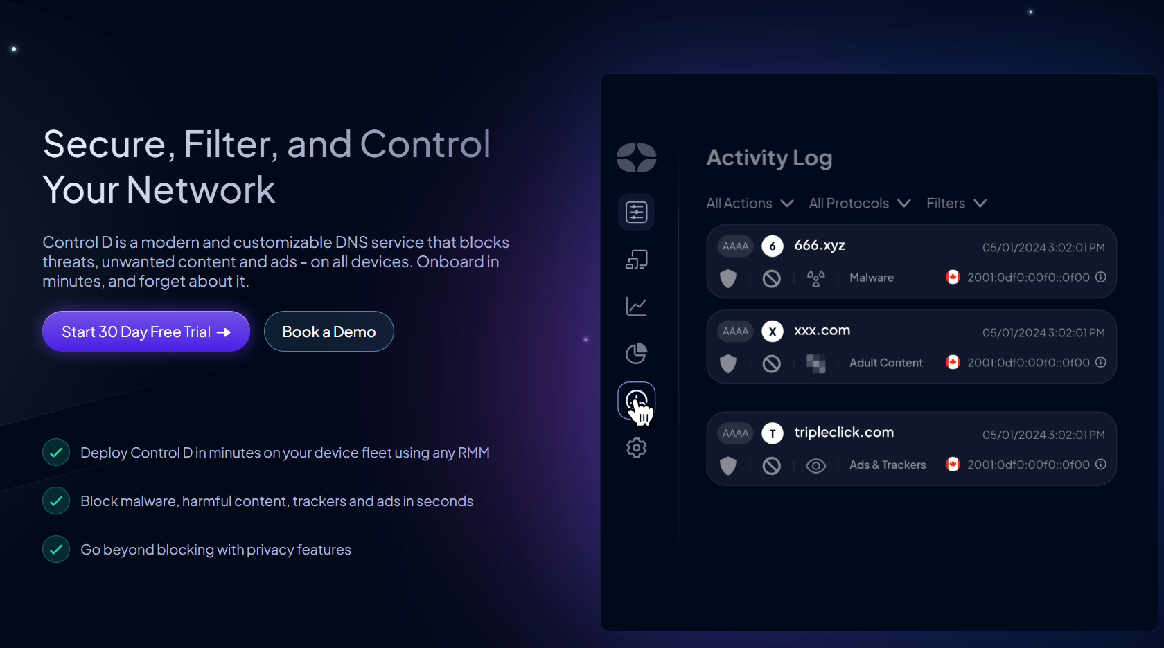 Control D customizable DNS filtering interface for schools