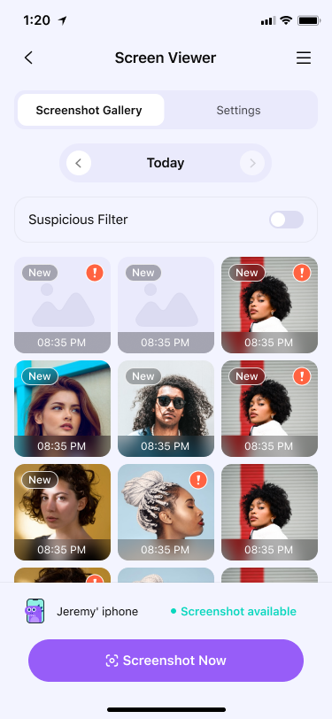 get screenshots in gallery