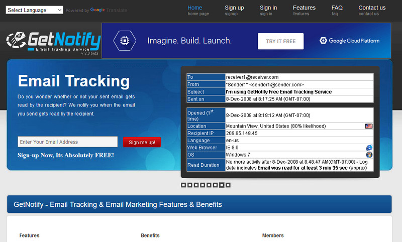 software de rastreamento de e-mail gratuito- GetNotify