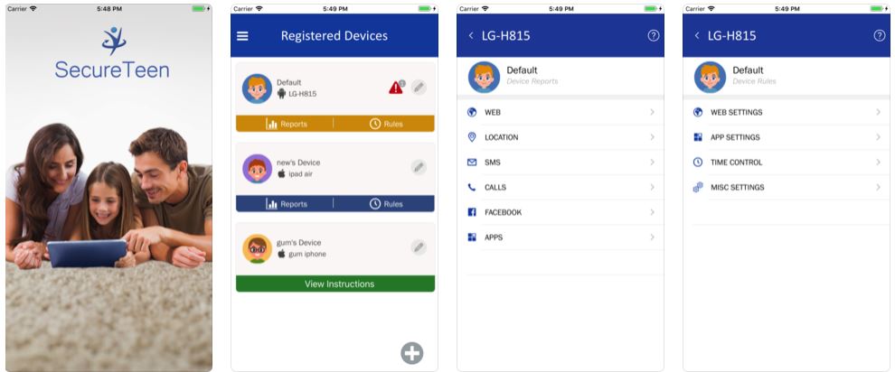 control parental iPad - FamiSafe - SecureTeen Parental Control