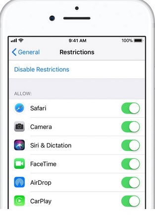 Allow the use of built-in Apple apps and features