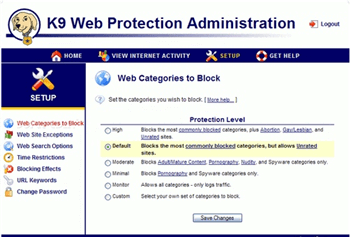 software di monitoraggio dello schermo per genitori - K9 Web Protection