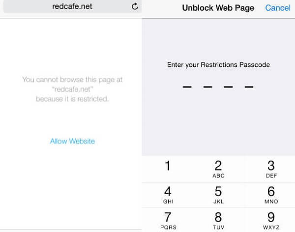 block website on iOS Devices