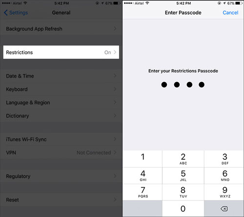 Como desativar os Controles Parentais no iPhone