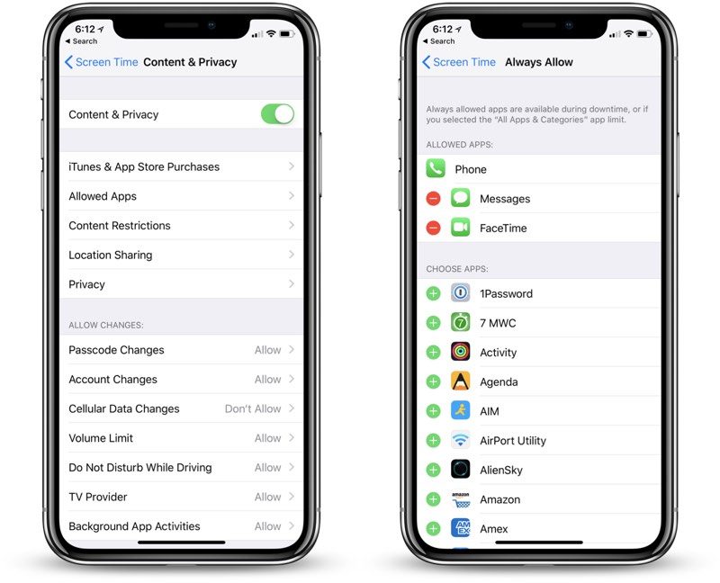 ios 12 contrôle parental