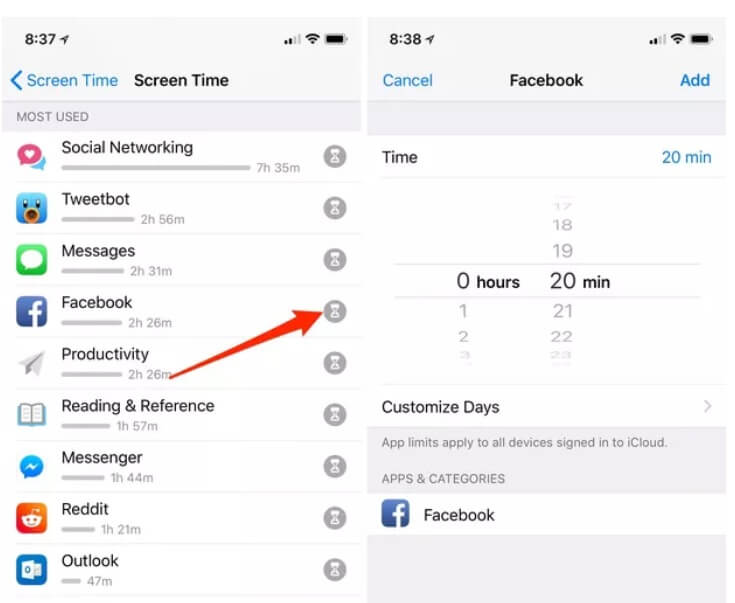 ios 12 parental controls - screen time limit