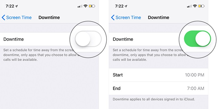 iPhone Parental Control DownTime