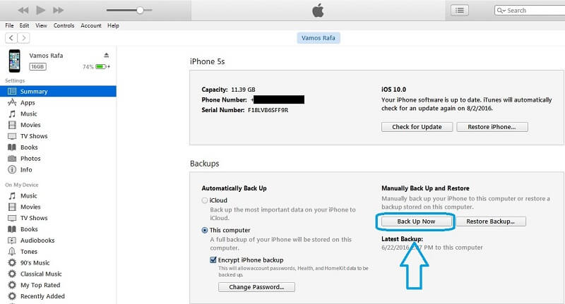 forgot parental control password - backup your iphone via itunes