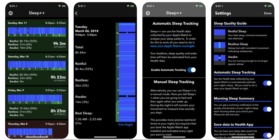 best sleep tracker app apple watch 3 - Sleep++