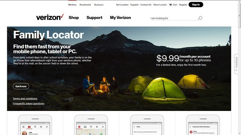 verizon wireless family locator