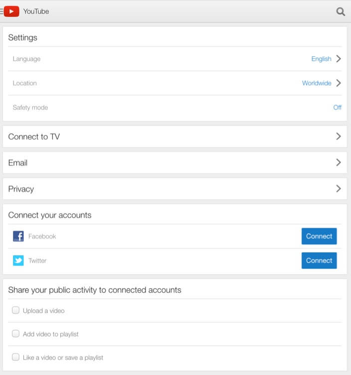 Utilizar controles parentales de YouTube en iPad