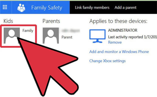 create Family Safety to set Microsoft parental control