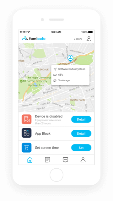 FamiSafe pour surveiller l'utilisation d'un iphone