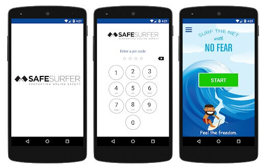Aplicación para Android del bloqueador de porno Safe Surfer